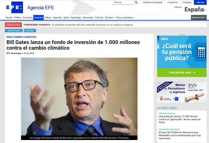 Las grandes fortunas invierten contra el cambio climático